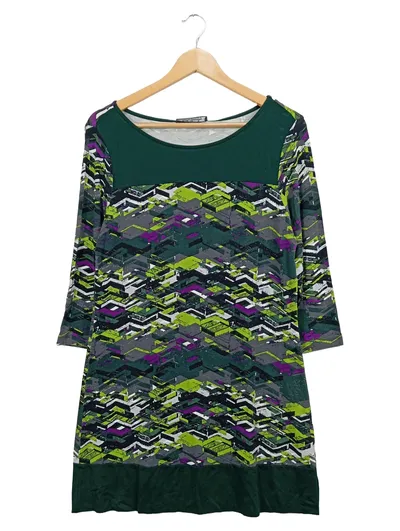 Betty Barclay Damen Freizeitkleid Gr. 40 L Mehrfarbig Grafisch Casual Viskose