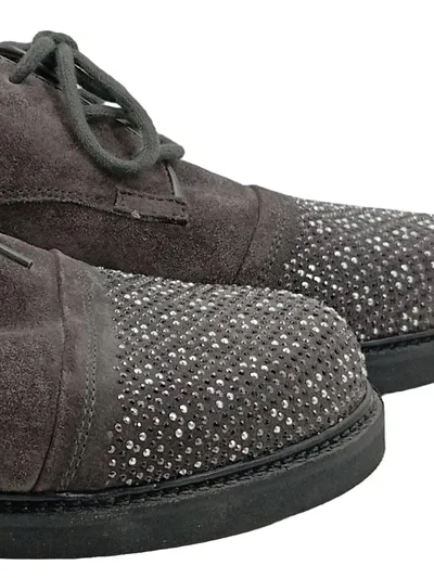 Gabor Damen Schnürschuhe Grau Gr. 41.5 Modern Strass Business Elegant