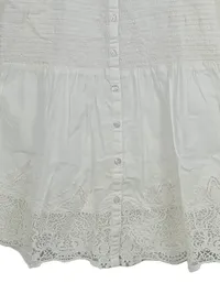 Alessa W. Collection Damen Bluse Gr. 40 Weiß Spitze Baumwolle 4