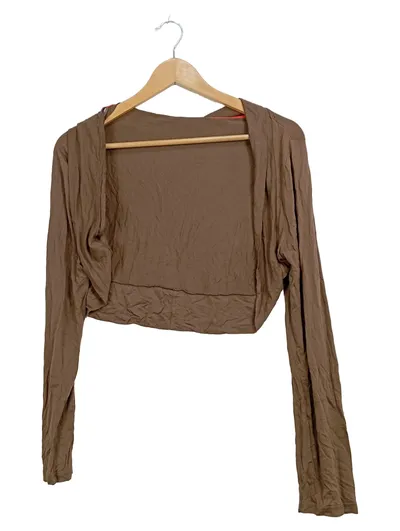 Street One Damen Bolero Jäckchen Braun Gr. 38 M Langarm Cardigan