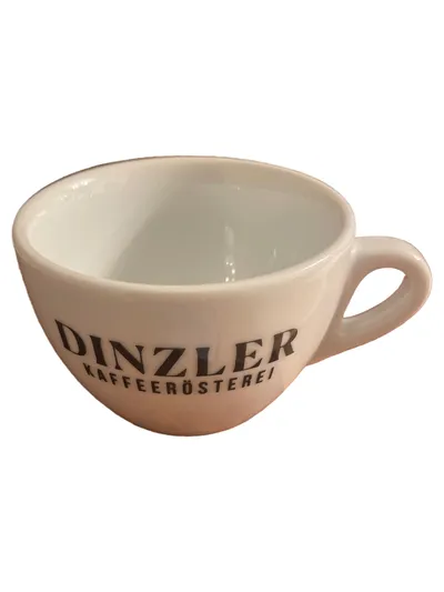 DINZLER Espressotasse Unterteller 2tlg Porzellan Weiß Modern Logo