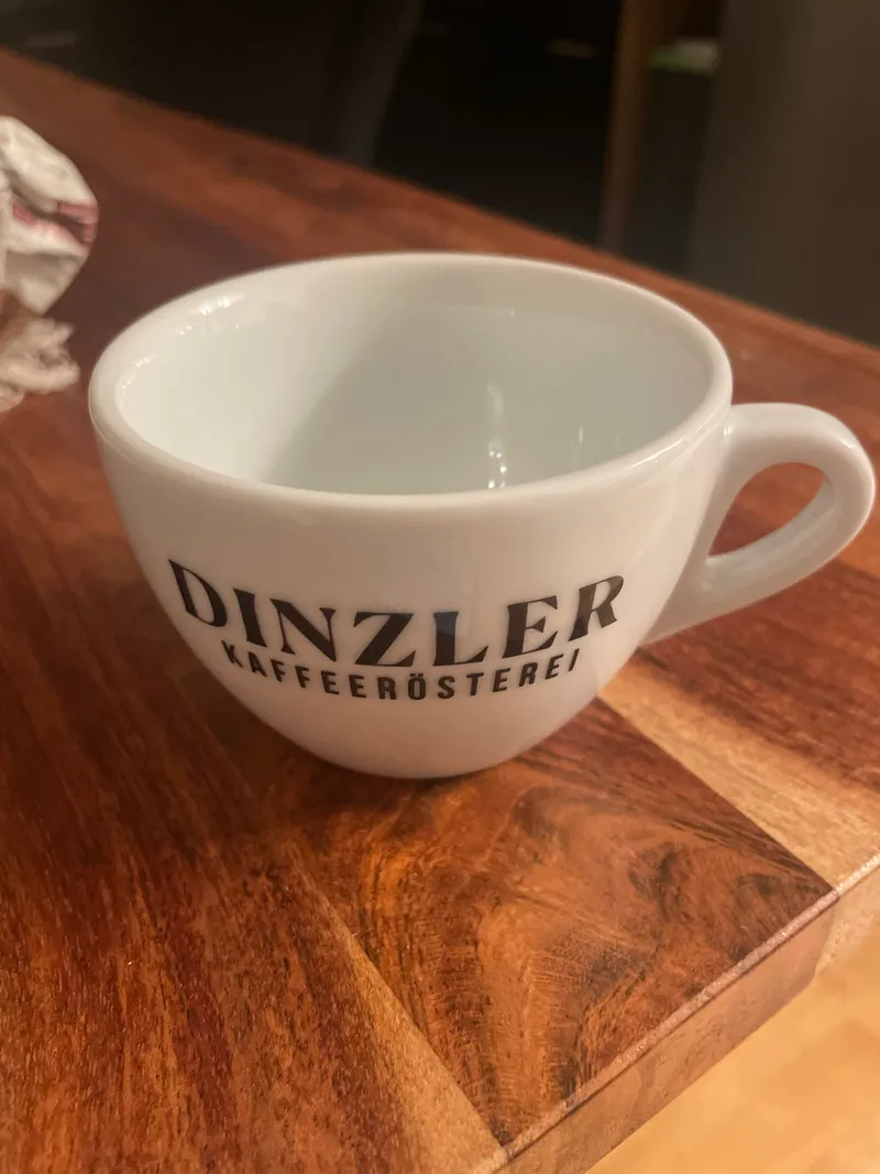 DINZLER Espressotasse Unterteller 2tlg Porzellan Weiß Modern Logo 3