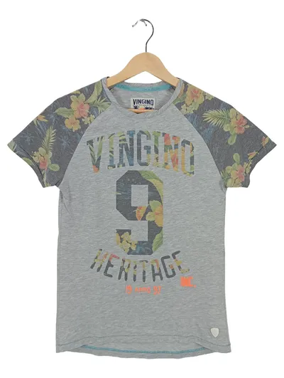 Vingino Jungen T-Shirt Gr. 164 Mehrfarbig Floral Muster Schriftzug