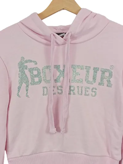 Boxeur Des Rues Damen Kapuzenpullover Hoodie Pink Gr. 36/S Casual Logo-Print