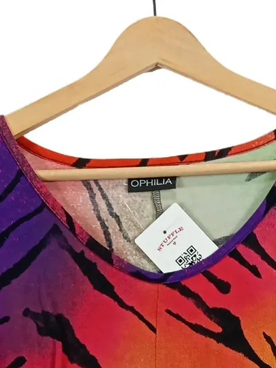 OPHILIA Damen Freizeitkleid 46;3XL Mehrfarbig Animal-Print Zebramuster