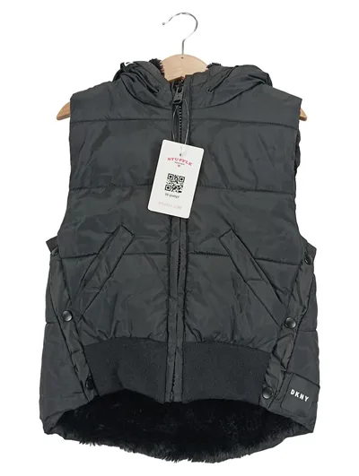 DKNY Kinder Steppweste Gr. 104 Schwarz Casual mit Kapuze