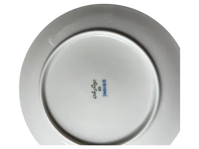 Arzberg 323 Unterteller Indigo Porzellan Weiß Blumenmuster Retro 20cm