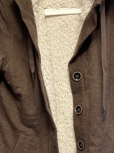 Esprit Damen Felljacke Kapuze Teddyfell Braun Gr. 40/L Freizeit