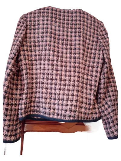 CHICC Damen Blazer Gr. 40 L Kariert Pink Blau Elegant Business Jacke