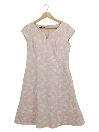 TAIFUN festliches Kleid Damen 38;M Rosa Elegant Blumenmuster Midikleid