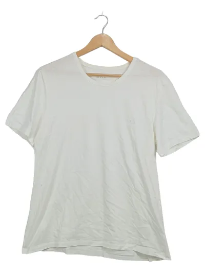 HUGO BOSS Herren T-Shirt Gr. L Weiß Basic Rundhals Baumwolle Logo