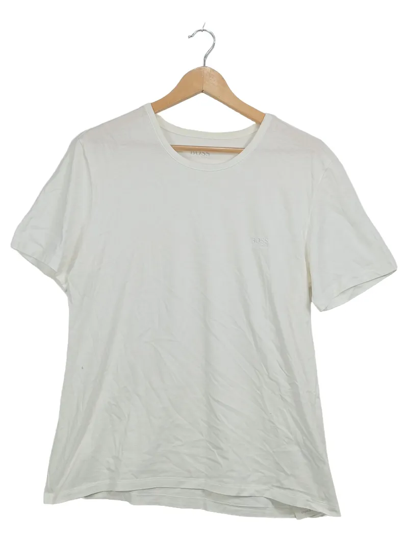 HUGO BOSS Herren T-Shirt Gr. L Weiß Basic Rundhals Baumwolle Logo 5