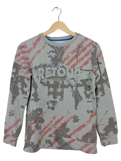 Retour Kinder Sweatshirt Gr. 164 Grau Grafisch Logo-Print Casual Jungen