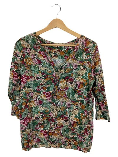 Soyaconcept Damen Bluse Blumenmuster Retro 3/4-Arm Gr. XS Mehrfarbig