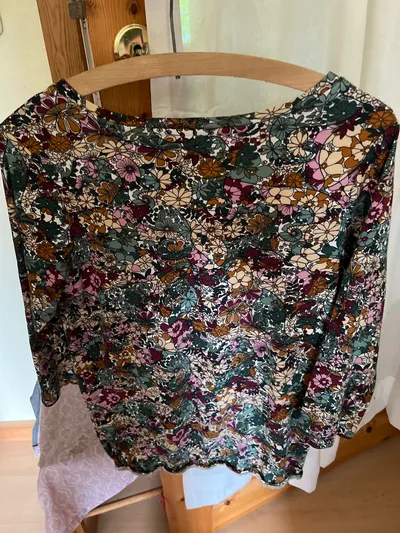 Soyaconcept Damen Bluse Blumenmuster Retro 3/4-Arm Gr. XS Mehrfarbig