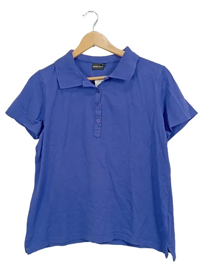 Michele Boyard Damen Poloshirt Gr. 42/XL Blau Kurzarm Casual
