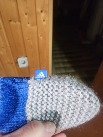 Adidas Baby Fäustlinge Strickhandschuhe Blau Grau Herbst Winter