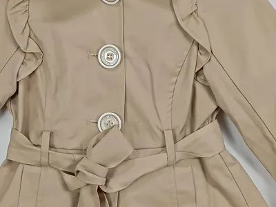 Michael Kors Kinder Mädchen Trenchcoat Gr. 98 Beige Klassisch mit Kapuze Gürtel