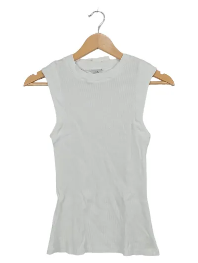 LASCANA Damen Top Basic Rippstrick Weiß Gr. 36-38