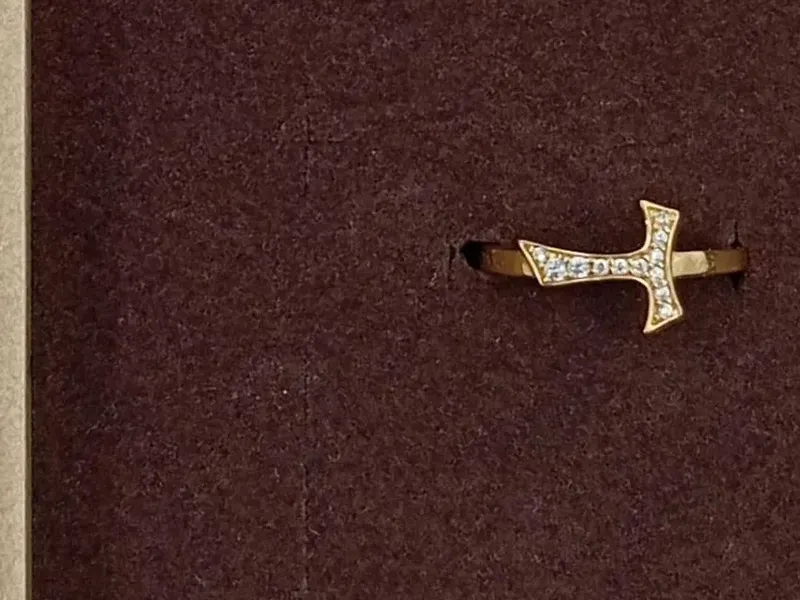 HUMILIS Ring Damen Gold Kreuz Strasssteine Elegant Silber Edelstein 2