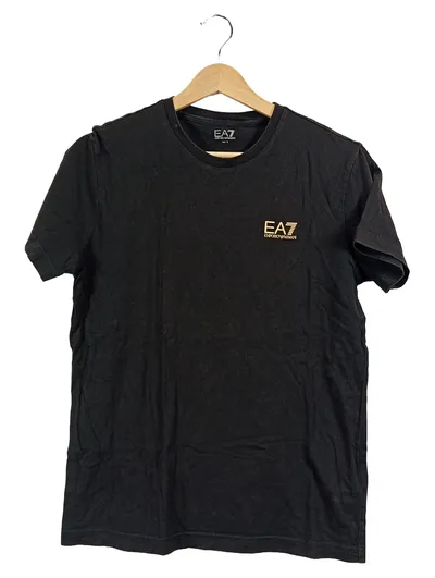 EA7 Emporio Armani Herren T-Shirt Schwarz Gr. 46;S Logo-Print