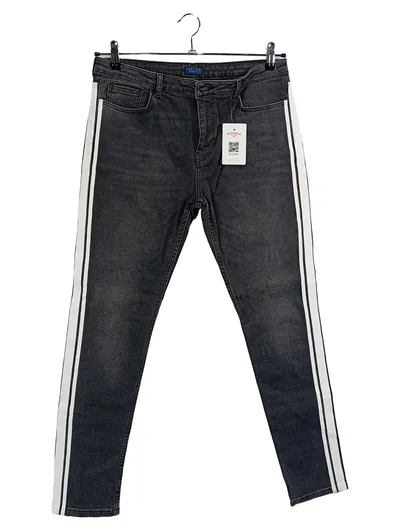 Darling Harbour Herren Jeans Slim Fit Grau Gr. 40 Modern mit Seitenstreifen