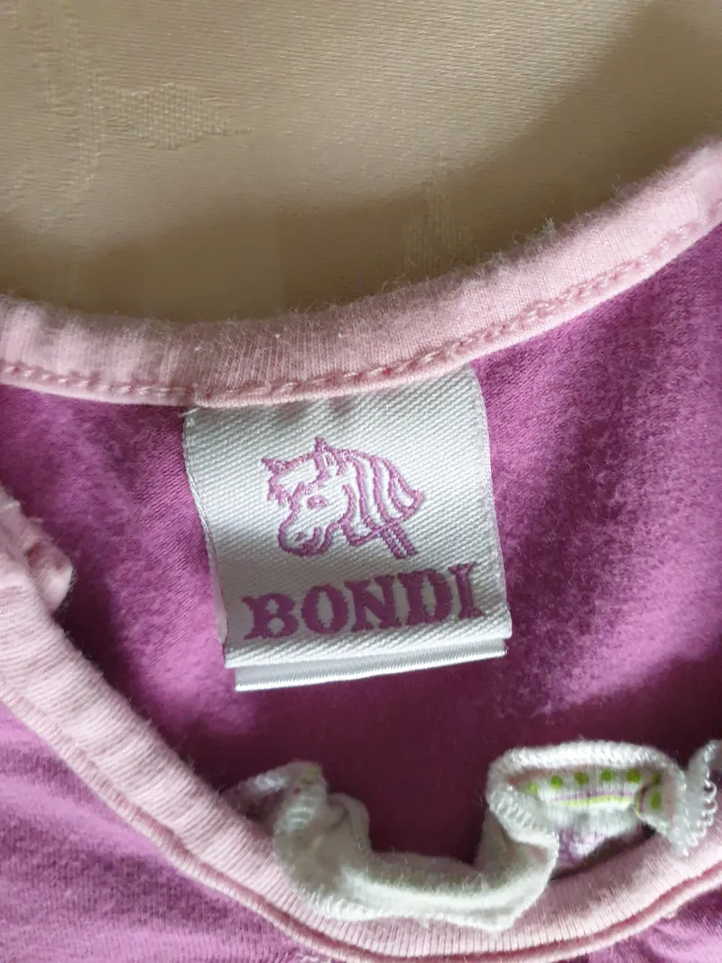 BONDI Kinder T-Shirt Mädchen Gr. 86 Lila Tiermotiv Rüschen Kurzarm Baumwolle 4