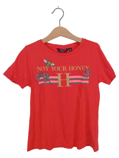 CoolCat Kinder T-Shirt Rot Biene Schriftzug Gr. 134/140