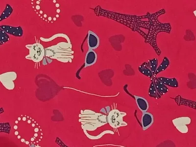 Happy Girls Kinder T-Shirt Pink Gr. 140 Katzen Eiffelturm Print