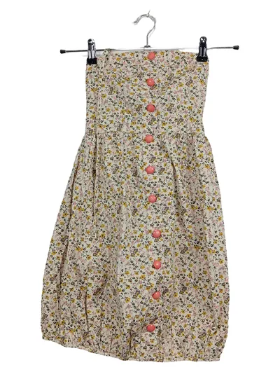 VERO MODA Sommerkleid Damen XS Blumenkleid Trägerkleid Beige Floral