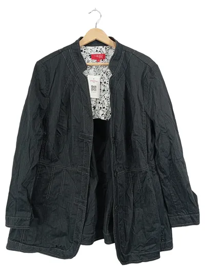 THEA 42 plus Damen Leichte Jacke Gr. 50 Grau Baumwolle Casual