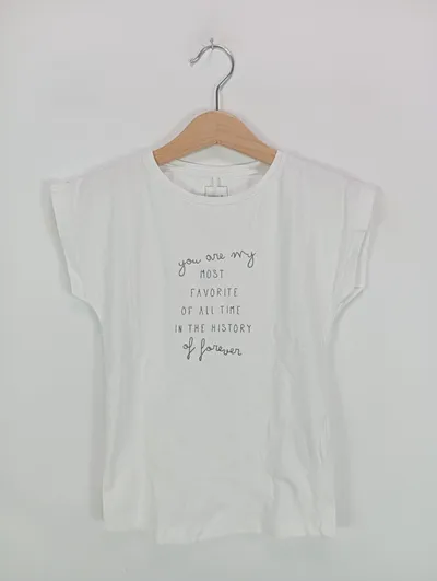 Name It Kinder T-Shirt Weiß Gr. 122/128 mit Schriftzug Casual