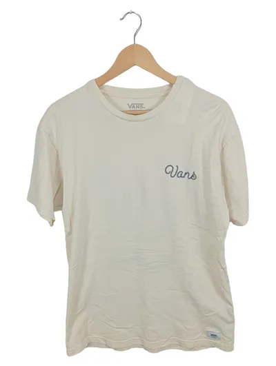 Vans Herren T-Shirt Beige Größe M Casual Stickerei