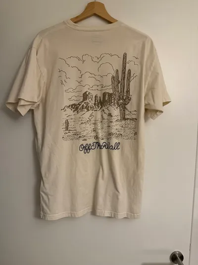 Vans Herren T-Shirt Beige Größe M Casual Stickerei