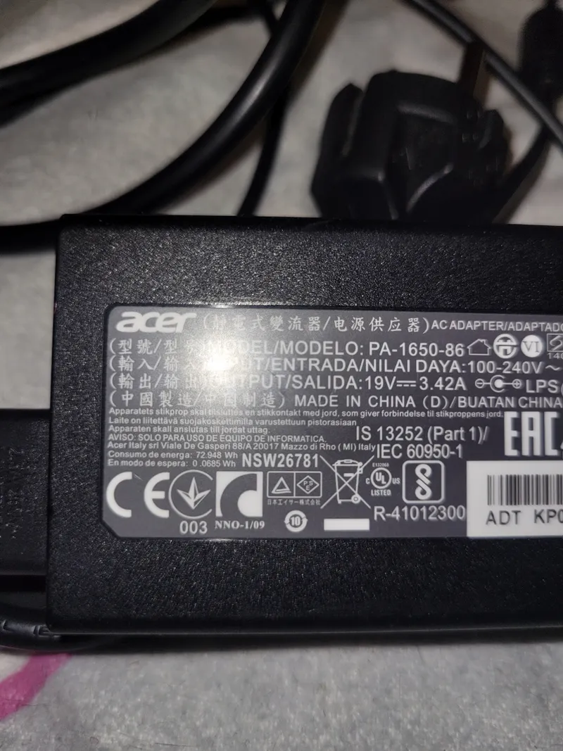 Acer PA-1650-86 Netzteil Ladegerät 19V 3.42A 65W Laptop Ladekabel 2