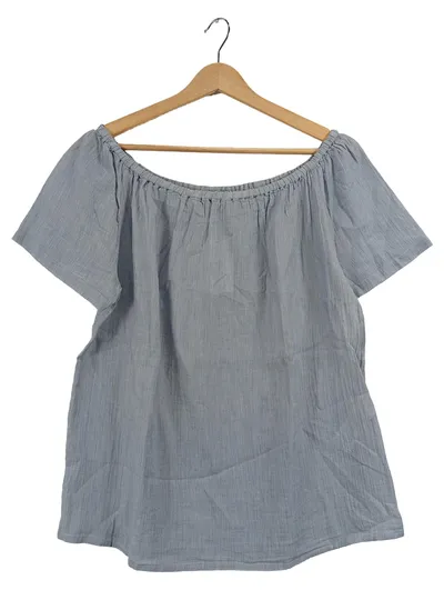 0039 Italy Damen T-Shirt Oberteil Blau Gr. 40/L Casual Baumwolle