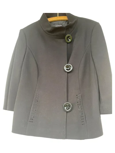 SAMOON Blazer Damen Elegant Business 3/4 Arm Schwarz Gr. 42