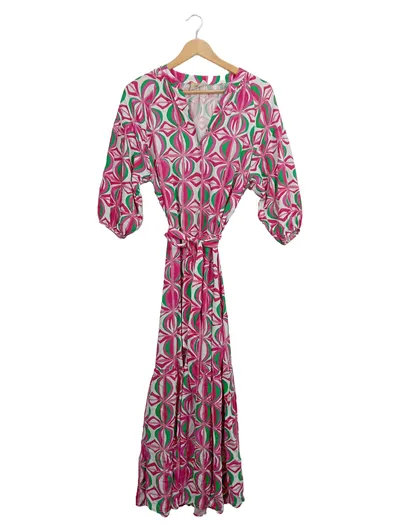 Cartoon Damen Sommerkleid Gr. 34/XS Mehrfarbig Farbenfroh Maxikleid Viskose