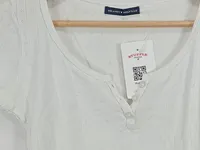 Brandy Melville Damen Top Kurzarmshirt Weiß Gr. 32/XXS Casual Rippstrick 2