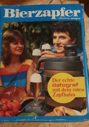Datograf Getränkespender Retro Zapfhahn Partyfass 5L Kunststoff Braun 9cm