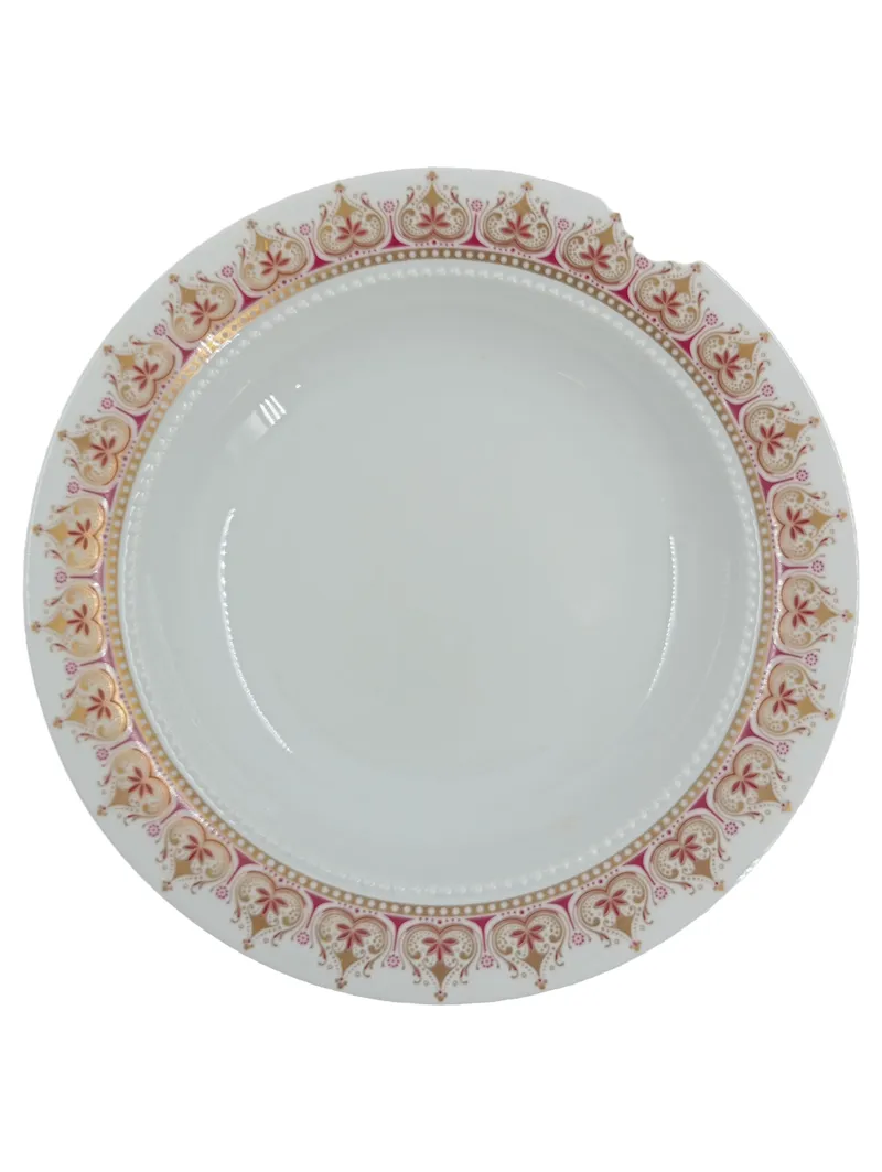 Eschenbach Bavaria Suppenteller Porzellan Herzmuster Gold Rosa 22cm 1