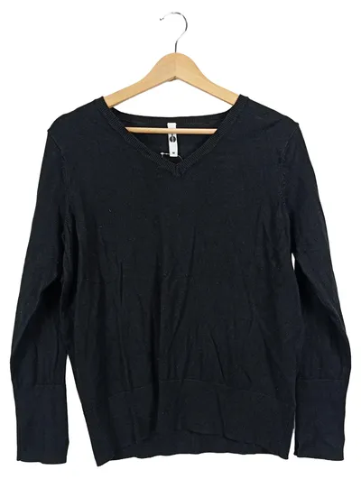 ever.me Damen Pullover Langarm Schwarz Gr. 38/M Basic V-Ausschnitt