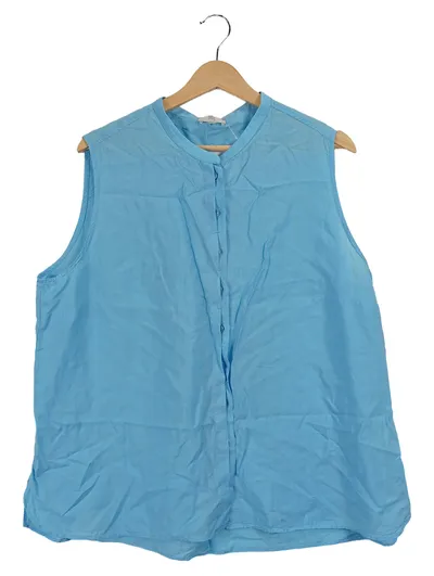RIANI Damen Hemdbluse ärmellos Gr. 46 Blau Casual Bluse