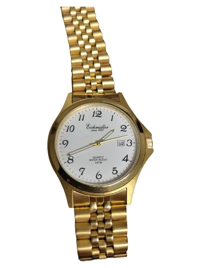 Eichmüller Herren Armbanduhr Quarz Goldfarben Metall Elegant Business