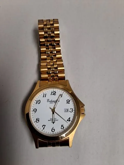 Eichmüller Herren Armbanduhr Quarz Goldfarben Metall Elegant Business 9