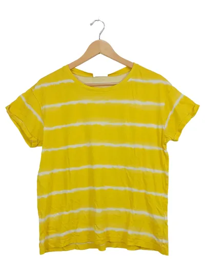 ARMEDANGELS Damen T-Shirt Gestreift Gelb Gr. 36/S Casual
