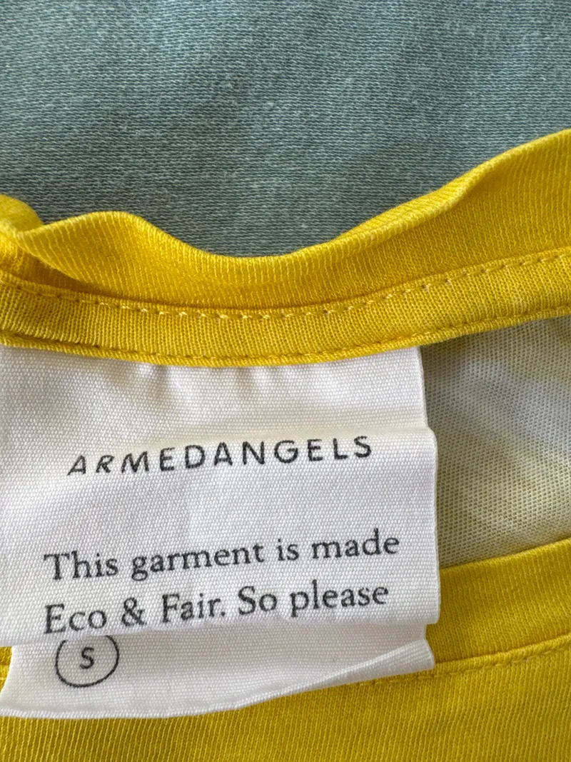 ARMEDANGELS Damen T-Shirt Gestreift Gelb Gr. 36/S Casual 4
