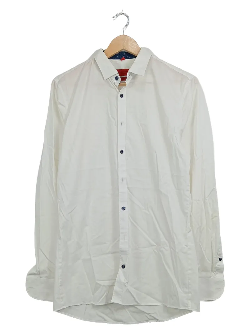 Finshley & Harding Herren Business Hemd Weiß Gr. 39/M Stretch Slim Fit 1