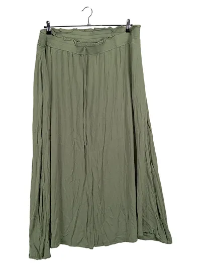 EMERY ROSE Damen Faltenrock Grün 5XL Casual Maxirock Viskose