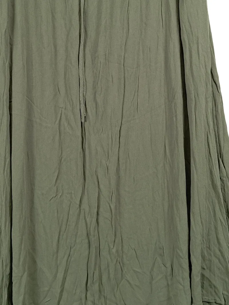 EMERY ROSE Damen Faltenrock Grün 5XL Casual Maxirock Viskose 3